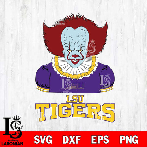 LSU Tigers Pennywise Horror Sport 5 Svg Eps Dxf Png File, Digital Download