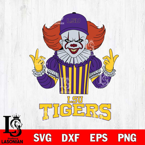 LSU Tigers Pennywise Horror Sport 8 Svg Eps Dxf Png File, Digital Download