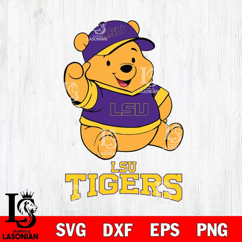 LSU Tigers Pooh Bear Disney, Svg Eps Dxf Png File, Digital Download