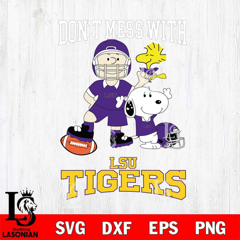 LSU Tigers Snoopy Dont mess with SVG DXF EPS PNG FILE,Snoopy File Cut, NCAA Digital Download,Instant Download,Christmas Silhouette