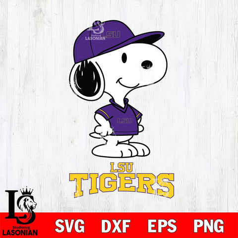 LSU Tigers Snoopy Football sport SVG DXF EPS PNG FILE,Snoopy File Cut, NCAA Digital Download,Instant Download,Christmas Silhouette