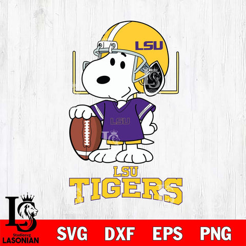 LSU Tigers Snoopy Player Football SVG DXF EPS PNG FILE,Snoopy File Cut, NCAA Digital Download,Instant Download,Christmas Silhouette