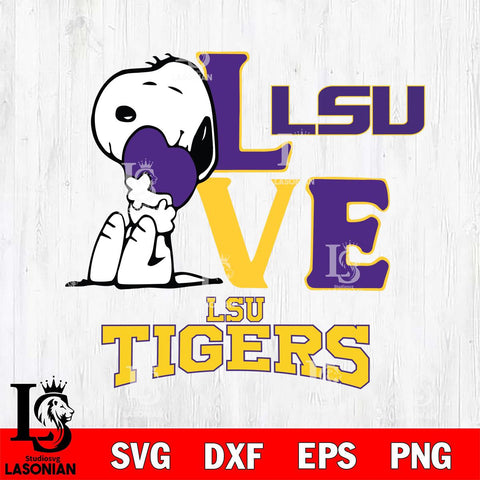 LSU Tigers Snoopy Sport 10 Svg Eps Dxf Png File, Digital Download
