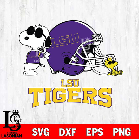 LSU Tigers Snoopy Sport 2 Svg Eps Dxf Png File, Digital Download