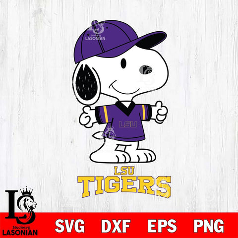 LSU Tigers Snoopy football SVG DXF EPS PNG FILE,Snoopy File Cut, NCAA Digital Download,Instant Download,Christmas Silhouette