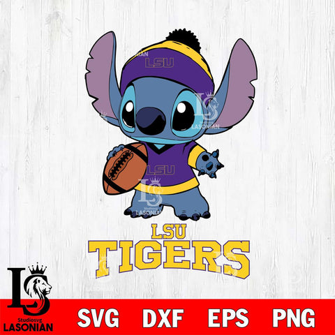 LSU Tigers Stitch Disney, Svg Eps Dxf Png File, Digital Download