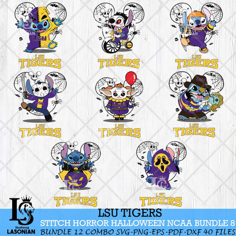 LSU Tigers Stitch Horror Halloween Bundle NCAA Svg Eps Dxf Png File, Digital Download, Instant Download