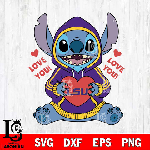 LSU Tigers Stitch Love You File Cut, NCAA SVG DXF EPS PNG FILE, Digital Download , Criucut , Silhouette