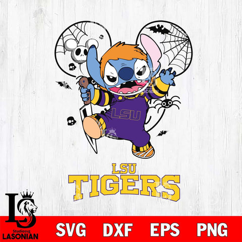 LSU Tigers Stitch Michael Halloween Svg Eps Dxf Png File, Digital Download, Instant Download