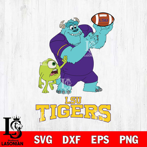 LSU Tigers Sully & Mike Football Cricut,Christmas SVG DXF EPS PNG FILE, NCAA Digital Download,Instant Download, Silhouette
