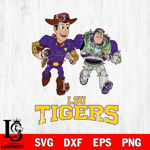 LSU Tigers Woody & Buzz Lightyear Football Cricut,Christmas SVG DXF EPS PNG FILE, NCAA Digital Download,Instant Download, Silhouette
