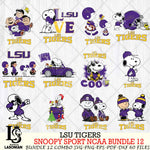 LSU Tigers  Snoopy NCAA Bundle 12 SVG Svg Eps Dxf Png File, Digital Download