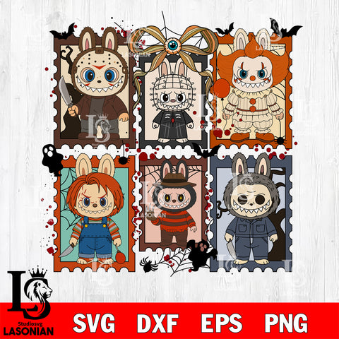 Labubu Halloween Horror Killers SVG DXF EPS PNG FILE, Halloween File Cut, Digital Download,Instant Download, Silhouette,Horror Cricut