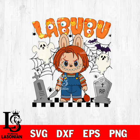 Labubu Chucky Halloween SVG DXF EPS PNG FILE, Halloween File Cut, Digital Download,Instant Download, Silhouette, Cricut