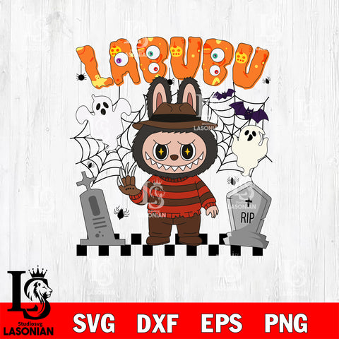 Labubu Freddy Krueger Halloween SVG DXF EPS PNG FILE, Halloween File Cut, Digital Download,Instant Download, Silhouette, Cricut
