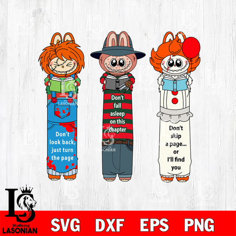 Labubu Halloween Bookmark SVG DXF EPS PNG FILE,Halloween File Cut, NCAA Digital Download,Instant Download,Christmas Silhouette