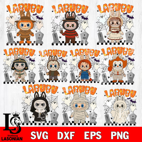 Labubu Halloween ,Horror Character Labubu bundle SVG DXF EPS PNG FILE, Halloween File Cut, Digital Download,Instant Download, Silhouette,Horror Cricut
