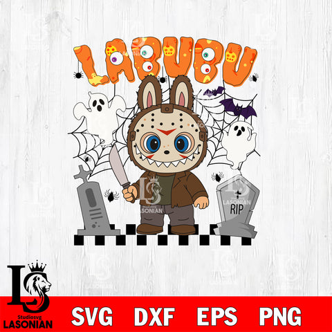Labubu Jason Voorhees Halloween SVG DXF EPS PNG FILE, Halloween File Cut, Digital Download,Instant Download, Silhouette, Cricut