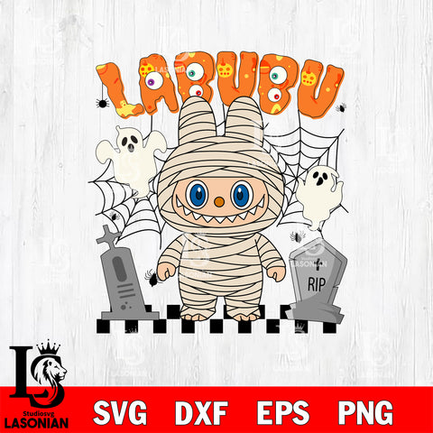 Labubu Mummy halloween Horror Character SVG DXF EPS PNG FILE, Halloween File Cut, Digital Download,Instant Download, Silhouette, Cricut