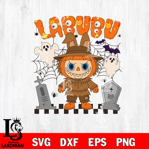 Labubu Scarecrow Halloween SVG DXF EPS PNG FILE, Halloween File Cut, Digital Download,Instant Download, Silhouette, Cricut