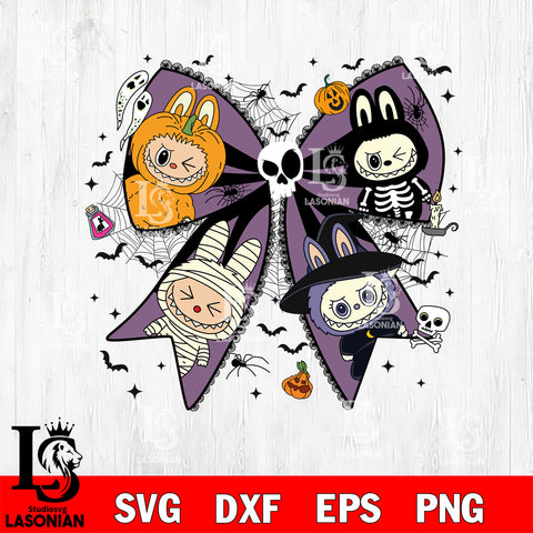 Labubu bow SVG DXF EPS PNG FILE,Halloween File Cut, NCAA Digital Download,Instant Download,Christmas Silhouette