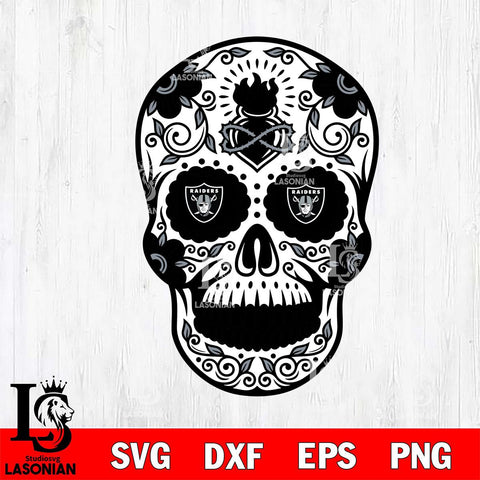 Las Vegas Raiders Badass Mexico Skull SVG