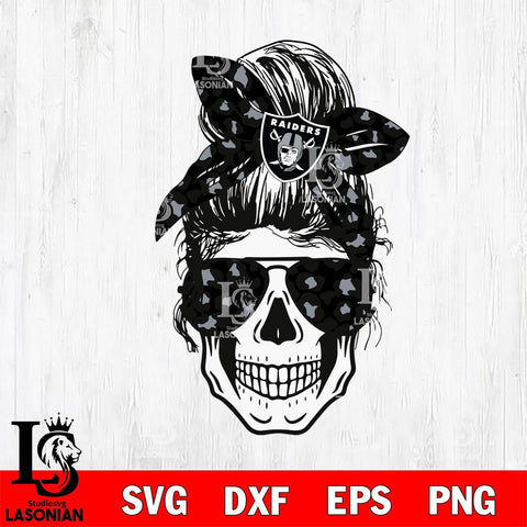 Las Vegas Raiders Badass Women Skull SVG