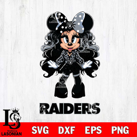 Las Vegas Raiders Beauty Minnie Mouse Svg Eps Dxf Png File, Digital Download, Instant Download