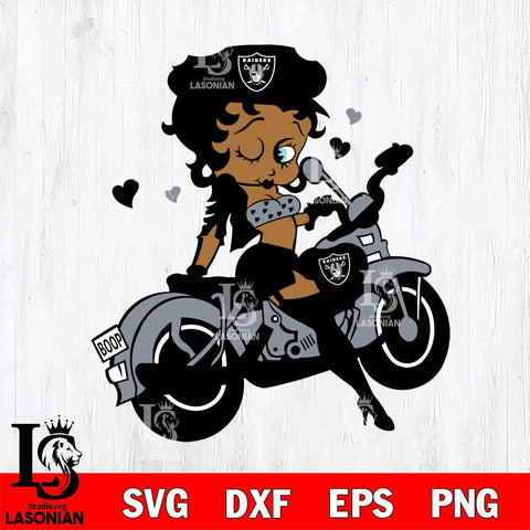 Las Vegas Raiders Betty Boop And Badass Motor SVG Svg Eps Dxf Png File, Digital Download, Instant Download