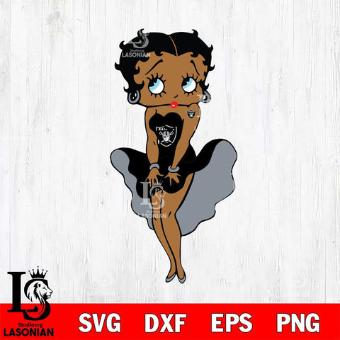 Las Vegas Raiders Betty Boop Sexy Cheering SVG Svg Eps Dxf Png File, Digital Download, Instant Download