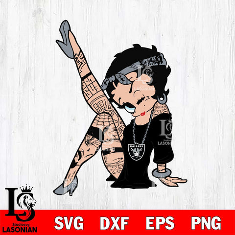 Las Vegas Raiders Betty Boop Tattoo Girl Svg Eps Dxf Png File, Digital Download, Instant Download