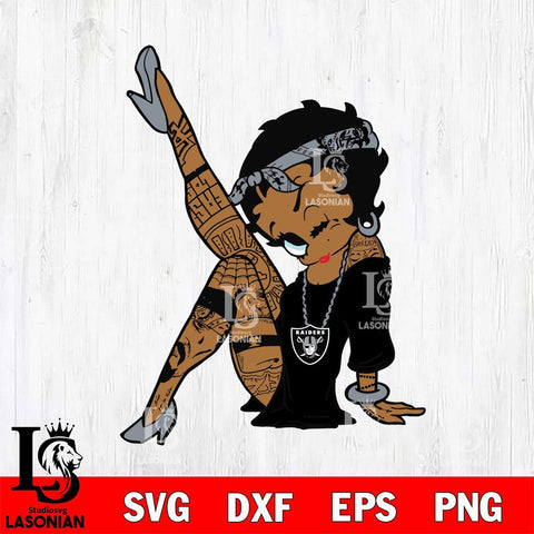 Las Vegas Raiders Betty Boop Tattoo Girl SVG Svg Eps Dxf Png File, Digital Download, Instant Download
