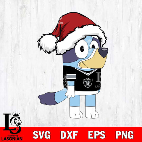 Las Vegas Raiders Bluey Cartoon Christmas Svg Eps Dxf Png File, Digital Download, Instant Download