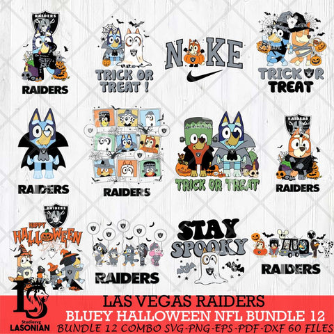 Las Vegas Raiders Bluey Halloween 12 SVG Svg Eps Dxf Png File, Digital Download, Instant Download