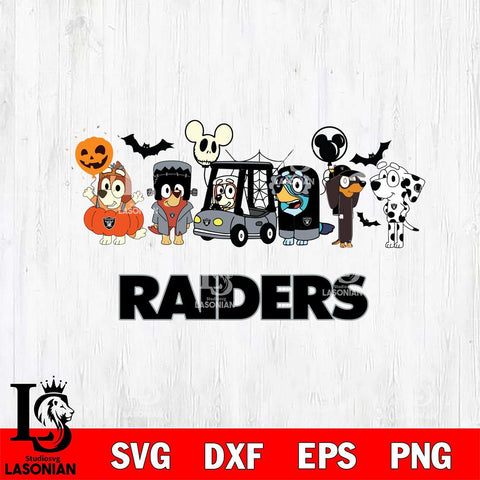 Las Vegas Raiders Bluey Halloween Svg Eps Dxf Png File, Digital Download, Instant Download