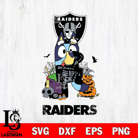 Las Vegas Raiders Bluey Halloween NFL 2 Svg Eps Dxf Png File, Digital Download, Instant Download