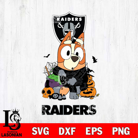 Las Vegas Raiders Bluey Halloween NFL Svg Eps Dxf Png File, Digital Download, Instant Download