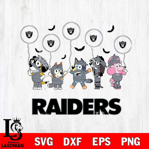Las Vegas Raiders Bluey Halloween Spooky Svg Eps Dxf Png File, Digital Download, Instant Download