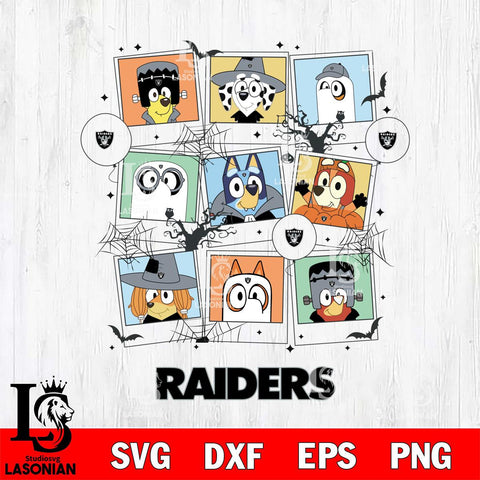 Las Vegas Raiders Bluey Halloween Sport Svg Eps Dxf Png File, Digital Download, Instant Download