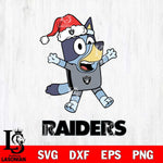 Las Vegas Raiders Bluey Happy Christmas Svg Eps Dxf Png File, Digital Download