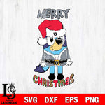Las Vegas Raiders Bluey Merry Christmas Bluey Santa Claus Svg Eps Dxf Png File, Digital Download