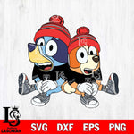 Las Vegas Raiders Bluey & Bingo Christmas Svg Eps Dxf Png File, Digital Download, Instant Download