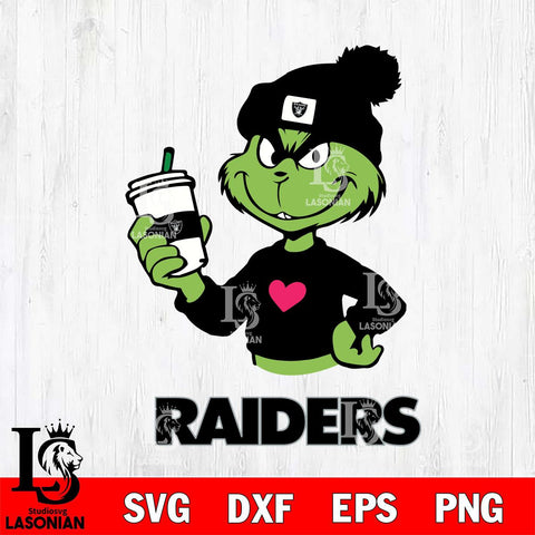 Las Vegas Raiders Boujee Grinch Heart Christmas Svg Eps Dxf Png File,Cricut svg files, Digital Download, Instant Download