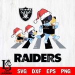 Las Vegas Raiders Christmas Family Bluey Walking Svg Eps Dxf Png File,Cut Svg Files, Digital File, Sublimation