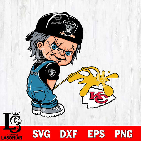 Las Vegas Raiders Chucky Piss On Kansas City Chiefs Svg Eps Dxf Png File, Digital Download, Instant Download