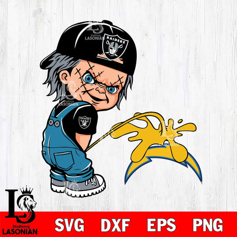 Las Vegas Raiders Chucky Piss On Los Angeles Chargers Svg Eps Dxf Png File, Digital Download, Instant Download
