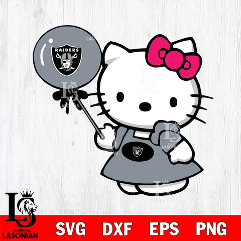 Las Vegas Raiders Cute Hello Kitty 2 Svg Eps Dxf Png File, Digital Download, Instant Download