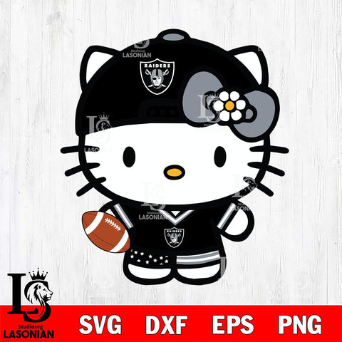 Las Vegas Raiders Cute Hello Kitty Football 10 Svg Eps Dxf Png File, NFL svg, Digital Download, Instant Download