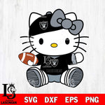 Las Vegas Raiders Cute Hello Kitty Football 11 Svg Eps Dxf Png File, NFL svg, Digital Download, Instant Download
