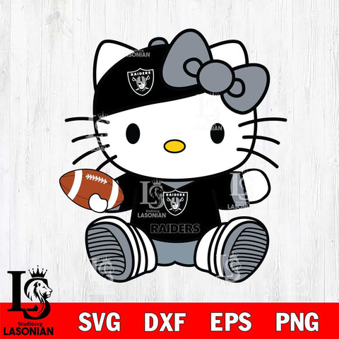 Las Vegas Raiders Cute Hello Kitty Football 11 Svg Eps Dxf Png File, NFL svg, Digital Download, Instant Download